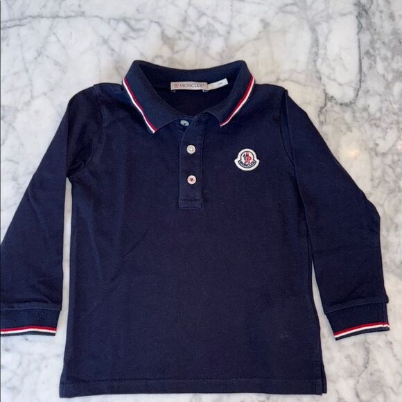 Moncler Blue Polo Shirt Classic Sporty Design 2A - Picture 1 of 7